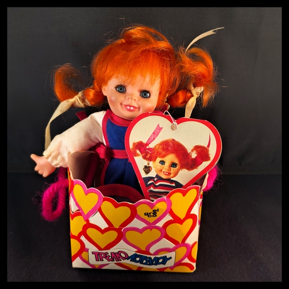 🌻 Vtg. Pippi Longstocking El Greco Dolls Including Matchbox Doll - Picture 5 of 16